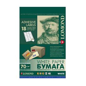 2100135 Lomond наклейка А4 18-дел.(66,7мм х 46,0мм), 70 г/м2A4/50/24 (27)