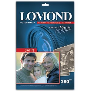 1104201 Lomond Бумага Premium А4 (сатин) 280г/м2 (20л) (30)