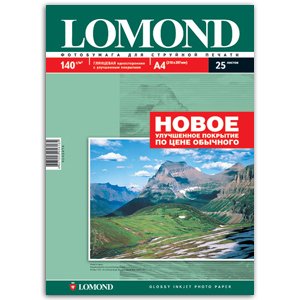 0102076 Lomond Бумага IJ А4 (глянц) 140г/м2 (25 л) (43)