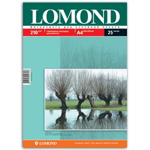 0102047 Lomond Бумага IJ А4 (глянц/мат) 210г/м2 (25 л) 2-х сторон (31)