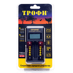 Трофи TR-803 AA LCD скоростное+2 HR6 2500mAh (6/24/720)