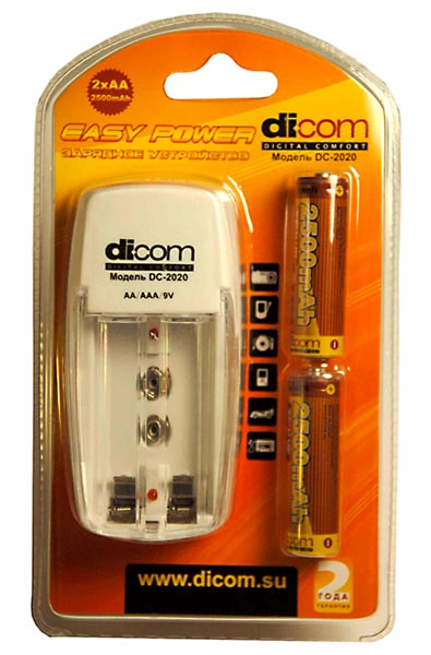 З/у DICOM ЗУ Easy Power DC2020 +2 ak. 2500MhA