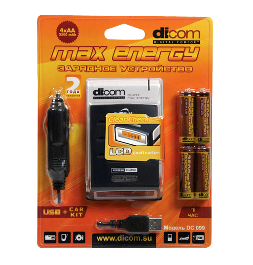 З/у DICOM ЗУ Max Energy DC-099 + 4 ak. 2500