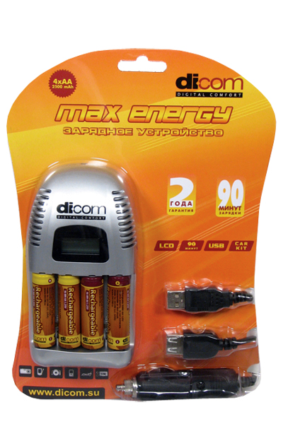 З/у DICOM ЗУ Max Energy DC101 + 4 ak. 2500