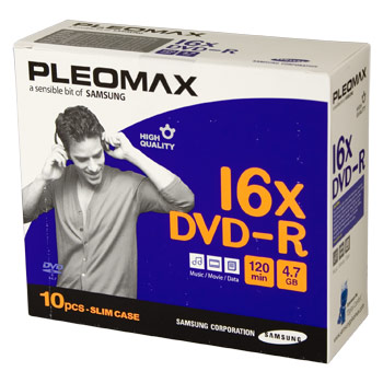 DVD - R 4.7 Gb, 16x, Pleomax Slim