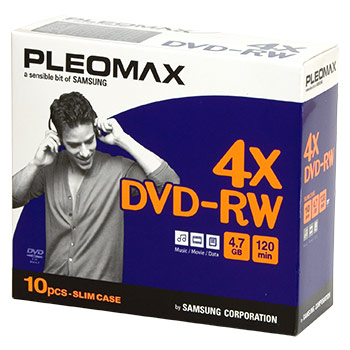 DVD - RW 4.7 Gb, 4x, Pleomax . Slim