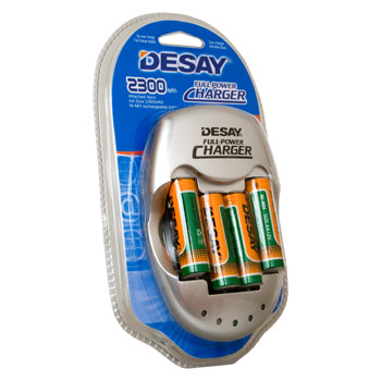 Full-power charger + 4pcs 2300 mAh cell