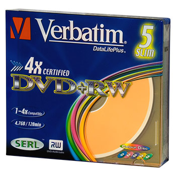 DVD + RW 4.7 Gb, 4х color. slim (5) [100]