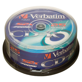 CD-R 80 52x Cristal AZO Cake Box (25)