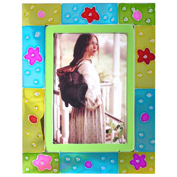 6087 10*15, витраж, разноцв. цветочки (48шт/к)