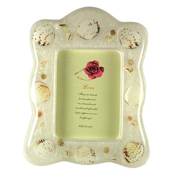  B35002 10х15см, белая, ракушки