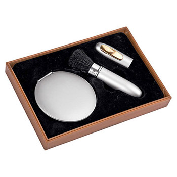 Набор: кисточка для макияжа+зеркало 