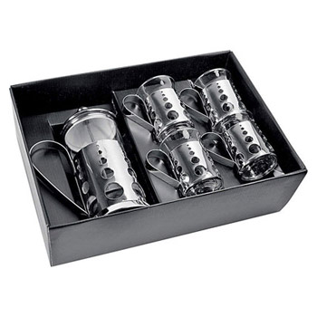 Набор: 4 стакана(270мл)+заварочный чайник (800мл) 