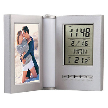 Часы+термометр+рамка для фото с подсветкой 5х8 см 