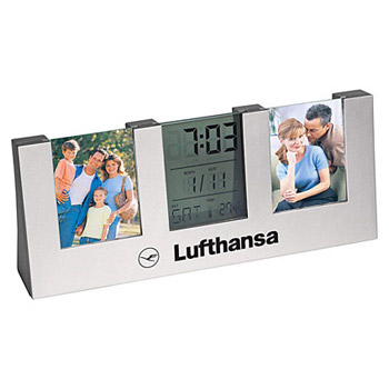 Часы-календарь+термометр+2 рамки для фото 4х5 см 