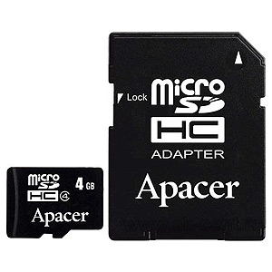 Apacer Micro Secure Digital 04 Gb Class4 + adapter