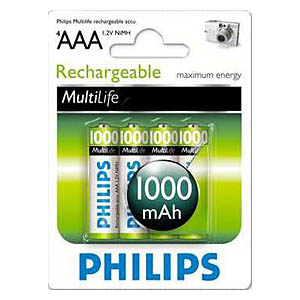       Philips HR03-4BL 1000 mAh [R03B2A80/10] (4/48/20736)