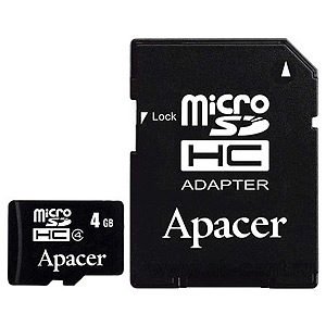      Apacer Apacer Micro Secure Digital 04 Gb Class4 + adapter