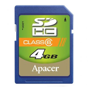      Apacer Apacer Secure Digital 04 Gb Class 6